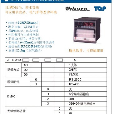 日本OHKURA大仓电气 RM1006C